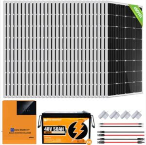 ECO-WORTHY 4800W 48V Solarsystem Off Grid Kit für Wohnmobile/Privathaushalte: 28 Stücke 170W Solarpanel