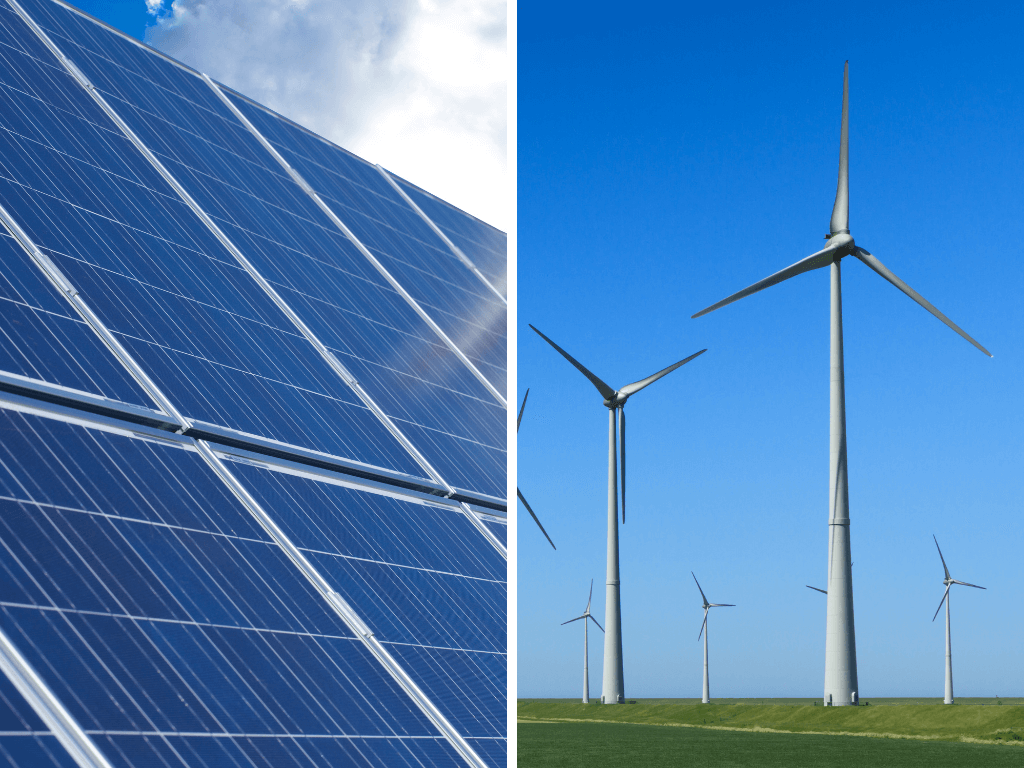 Wind- und Solarenergie spielen wichtige Faktoren in der Energiewende.